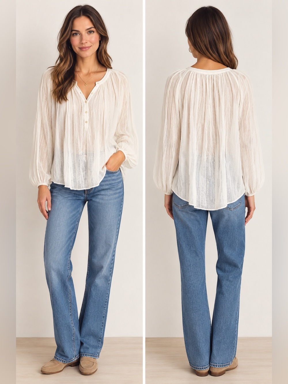NWT Z Supply Wren Cotton Gauze Flowy Peasant Boho Blouse Cottage Cowgirl Small